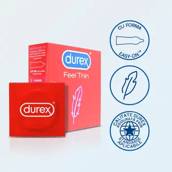 Durex Feel Thin condoms, 3 pieces