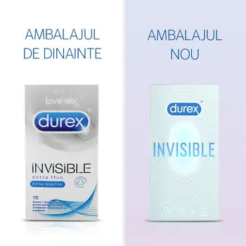 Condoms Invisible Extra Thin Extra Sensitive, 10 pieces, Durex