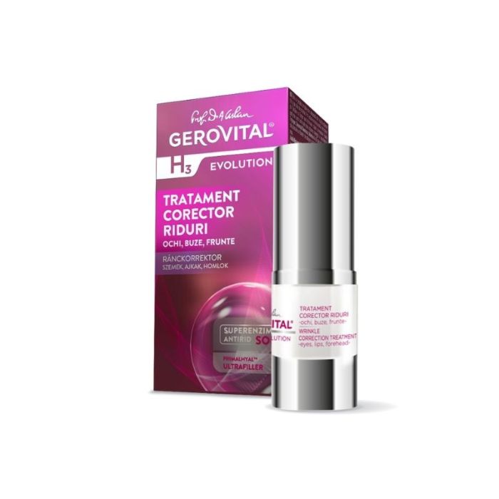 Gerovital H3 Evolution Wrinkle correction treatment - eyes, lips, forehead, 15ML
