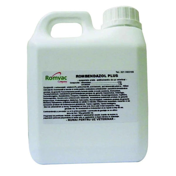 ROMBENDAZOL PLUS 1 litro 10% Sverminazione Soluzione Orale VERMIFUGO bovini/ovini/caprini