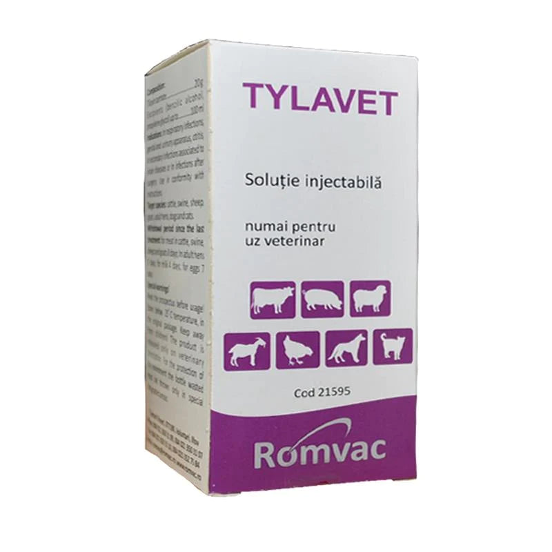 Tylavet 20% 100ml Broad spectrum antimicrobial for Cattle , swine , sheep , dog, cat