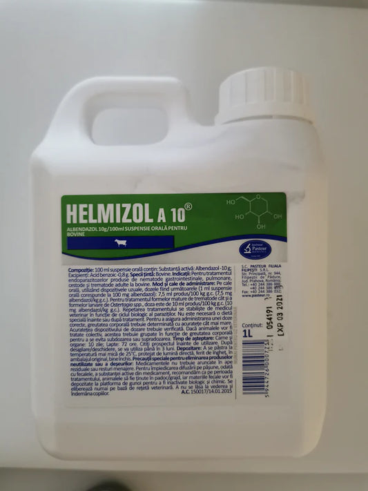 HELMIZOL A10 Albendazole Sverminazione Orale VERMIFUGO per Bovini