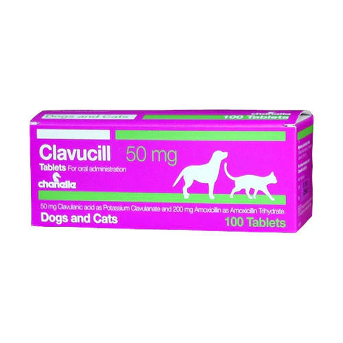 CLAVUCILL 50 mg - 40 mg amoxicillin / 10 mg clavulanic acid - 10 tablets (synulox) for DOG & CAT