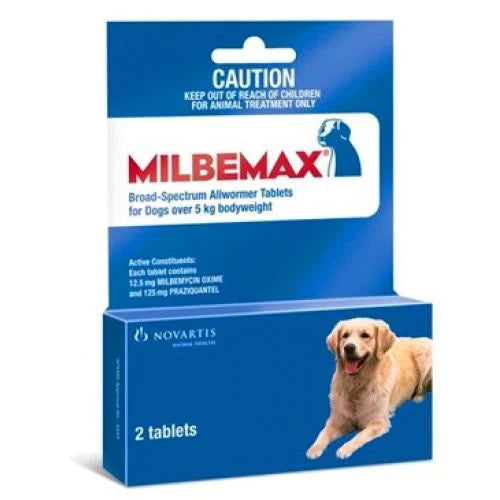 MILBEMAX 125mg 2 Tablets for DOG AllWormer